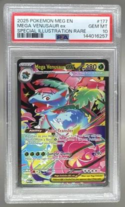 6257 Mega Venusaur ex 2025 Pokemon Mega Evolution #177 SIR PSA 10 - Image 1