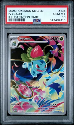 2025 POKEMON MEG EN-MEGA EVOLUTION ILLUSTRATION RARE #134 IVYSAUR PSA 10 - Image 1