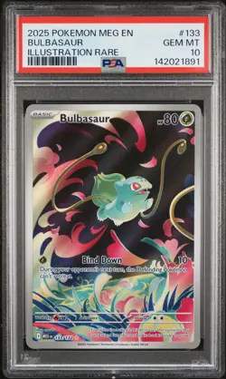 2025 POKEMON MEG EN-MEGA EVOLUTION ILLUSTRATION RARE #133 BULBASAUR PSA 10 - Image 1