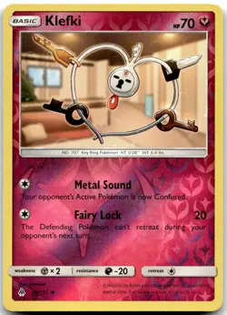 Pokemon Klefki Forbidden Light SM06 #89/131 Uncommon Reverse Holo LP - Image 1
