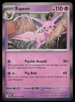 Espeon 033/131 Holo Rare Prismatic Evolutions Pokemon Near Mint - Image 1