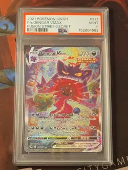 GENGAR VMAX 2021 POKEMON FUSION STRIKE SECRET RARE FA #271/264 PSA 9 - Image 1