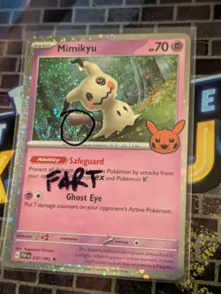 Mimikyu 037/091 Cosmo Holo ~Fart Swirl~ Pokemon TCG Trick or Trade Near Mint - Image 1