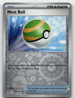 NEST BALL 084/091 UNCOMMON REVERSE HOLO PALDEAN FATES POKEMON NEAR MINT - Image 1
