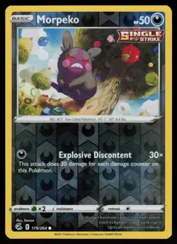 Morpeko 179/264 Common Fusion Strike Pokemon Reverse Holo Near Mint - Image 1