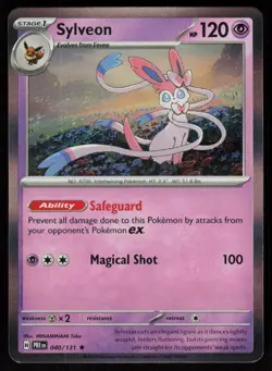 Sylveon 040/131 Holo Rare Prismatic Evolutions Pokemon Near Mint - Image 1