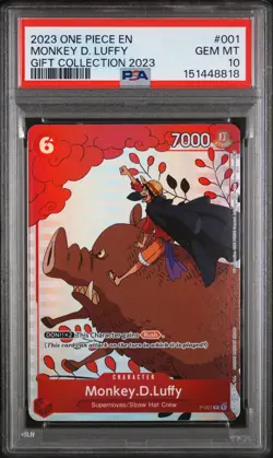 2023 One Piece Gift Collection 2023 #001 Monkey D. Luffy PSA 10 GEM MINT - Image 1