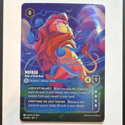 Disney Lorcana Mufasa - Ruler of Pride Rock Legendary Foil Full Art 217/204 EN - Image 1