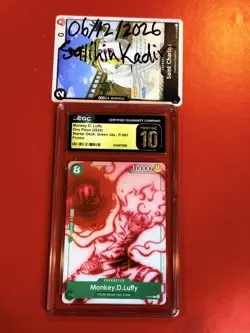 Bandai One Piece Card Game Monkey D. Luffy P-061 Promo Holo CGC 10 Auto - Image 1