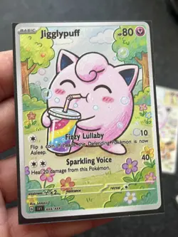 Jigglypuff Fan Art ex Heroes Holo Mega Flames Custom Evolutions Card #151 - Image 1