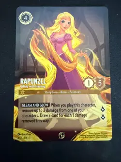 Rapunzel Gifted with Healing Disney Lorcana Non-Foil Promo Card DLPC 4/C1 DLC - Image 1