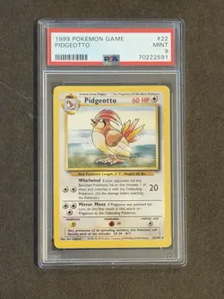 Pokemon Card Pidgeotto Rare Star PSA 9 Mint, Base Set 22/102, WOTC 1999 - Image 2