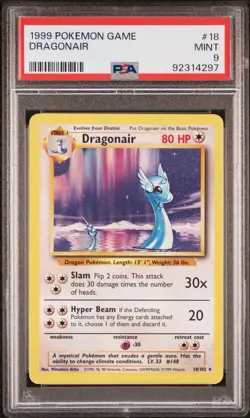 PSA 9 - Pokemon Card - Base 18/102 - DRAGONAIR (rare) - MINT - Image 1