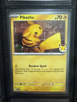 TCG Phantasmal Flames Celebrations Box Promo Card Pikachu Holo - Image 1
