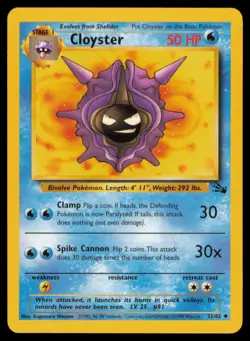 Cloyster 32/62 Uncommon Fossil Pokemon Unlimited Near Mint - Image 1