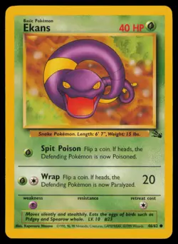 Ekans 46/62 Common Fossil Pokemon Unlimited Near Mint - Image 1