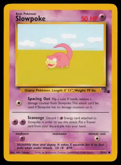 Slowpoke 55/62 Common Fossil Pokemon Unlimited Lightly Played - Image 1