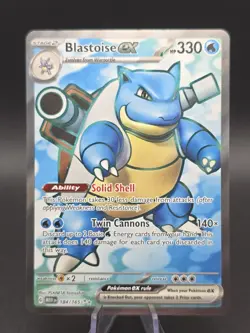Pokemon TCG Blastoise Ex 184/165 Full Art Scarlet & Violet 151 - Image 1