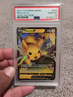 2020 Pokemon Vivid Voltage Pikachu V #043/185 Gem MT PSA 10 - Image 1