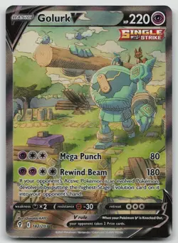 Pokemon TCG Golurk V Alternate Art 182/203 Evolving Skies NM - Image 1