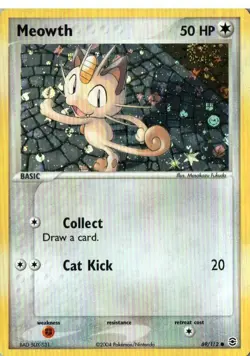 Pokemon TCG Meowth Fire Red Leaf Green 69/112 Reverse Holo NM - Image 1