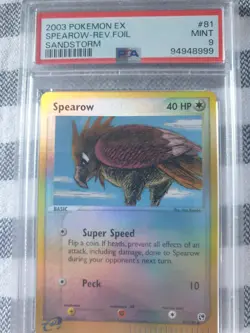 2003 Pokemon EX Sandstorm #81 Spearow Rev Foil PSA 9 - Image 1