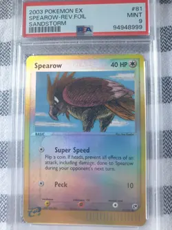2003 Pokemon EX Sandstorm #81 Spearow Rev Foil PSA 9 - Image 2