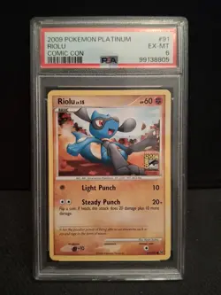 2009 Pokemon Platinum Riolu Comic Con International Exclusive Promo PSA 6 Graded - Image 1