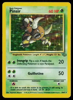 PINSIR 9/64 HOLO RARE JUNGLE POKEMON LP - Image 1