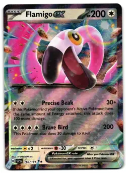 Flamigo ex 160/191 - 🌊 Surging Sparks Double Rare Pokemon TCG 🖤 - M/LP - Image 1