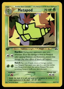 Metapod 42/75 Uncommon Neo Discovery 1st Edition Lightly Played - Image 1