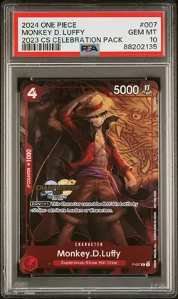 MONKEY D. LUFFY 2024 ONE PIECE CHAMPIONSHIP 2023 CELEBRATION PACK #007 PSA 10 - Image 1