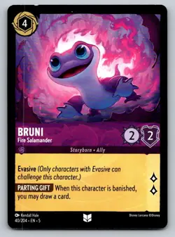 Disney Lorcana Bruni - Fire Salamander 40/204 Shimmering Skies Regular - Image 1