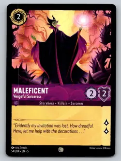 Disney Lorcana Maleficent - Vengeful Sorceress 54/204 Shimmering Skies Regular - Image 1