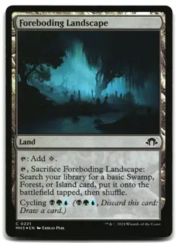 MTG Foreboding Landscape Foil C Modern Horizons 3 221 LP - Image 1