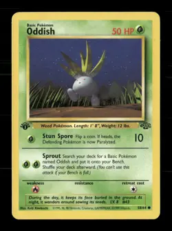 Oddish 58/64 Jungle 1st Edition MP Pokemon - Image 1