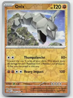 Onix 095/165 Uncommon 151 Pokemon Reverse Holo Near Mint - Image 1