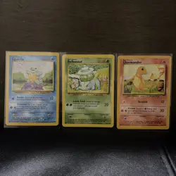 Starter pokemon cards Charmander Squirtle Bulbasaur Collectors Fan favorites - Image 1