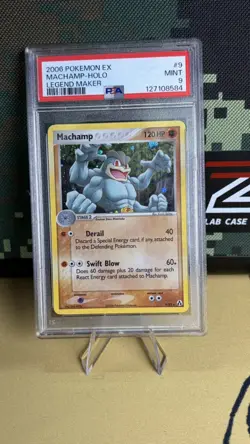 PSA 9 Machamp 9/92 EX Legend Maker Pokemon Card Holo MINT - Image 1