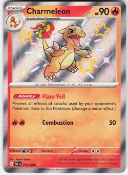 Pokemon Charmeleon 110/091 Shiny Rare Paldean Fates Pokemon Near Mint - Image 1