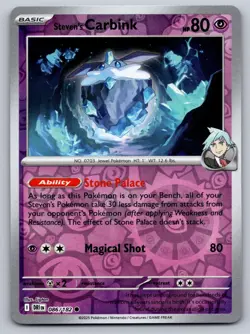 Steven's Carbink 086/182 Common Destined Rivals Pokemon Reverse Holo Near Mint - Image 1
