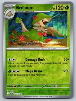 Breloom 006/182 Common Destined Rivals Pokemon Reverse Holo Near Mint - Image 1