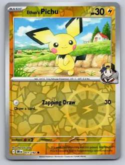 Ethan's Pichu 071/182 Common Destined Rivals Pokemon Reverse Holo Near Mint - Image 1