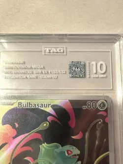 Bulbasaur MEGA Illustration Rare Stamped Holo 133/132 TAG 10 Pokemon TCG Card - Image 3