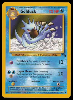 Golduck 35/62 Uncommon Fossil Pokemon Unlimited Lightly Played - Image 1