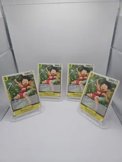 PLAYSET Monkey.D.Luffy (Reprint ST13-014 ×4 Premium Booster BANDAI ONE PIECE NM - Image 1