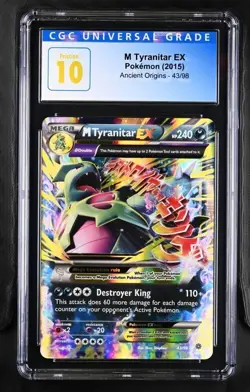 LOW POP PRISTINE CGC 10 M TYRANITAR EX 43 ANCIENT ORGINS XY MEGA POKEMON - Image 1