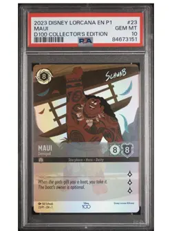 Disney Lorcana Maui Demigod 23/P1 D100 Collector’s Edition PSA 10 GEM MINT - Image 1