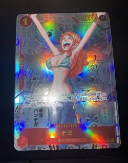 Bandai One Piece Card Game Nami OP01-016 Character Parallel Foil Japanese - Image 1