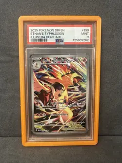 2025 Pokemon Destined Rivals EN Ethan’s Typhlosion Illustration Rare #190 PSA 9 - Image 1
